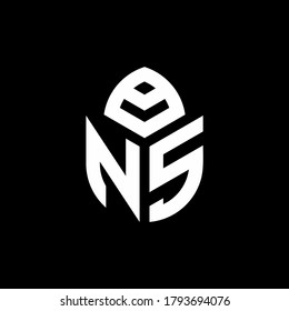 NS monogram logo with a cypress shape luxury style design template