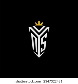 NS monogram logo initial for shield  crown style design