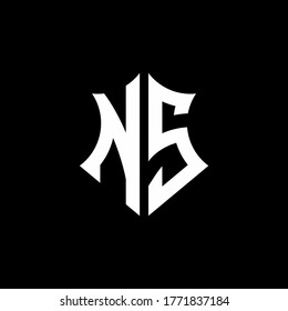 NS monogram logo with a sharp shield style design template