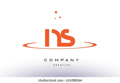 NS N S creative orange swoosh dots alphabet company letter logo design vector icon template