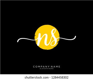 NS N S Initial handwriting logo template