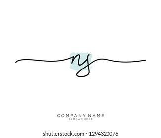 NS N S Initial handwriting logo template