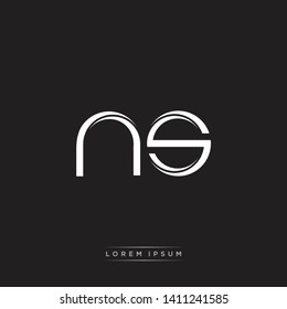 ns n s logo Initial Letter Split Lowercase Modern Style