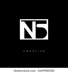 NS Negative Space Monogram – Minimalist Black and White Letter mark Logo for Creative Branding, Fashion Identity and Modern Design Concepts
