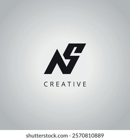 NS S N modern creative alphabet company logo design vector icon template.