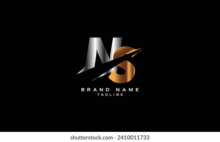 NS, SN, Abstract initial monogram letter alphabet logo design