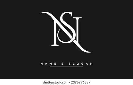 Monograma del logotipo de las letras abstractas NS, SN