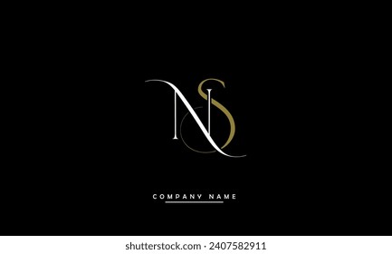 Monograma del logotipo de las letras abstractas NS, SN