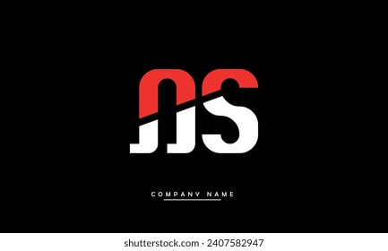 Monograma del logotipo de las letras abstractas NS, SN