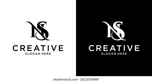 NS or SN initial letter logo design vector template