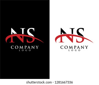 ns, sn initial letter logotype company logo swoosh design vector