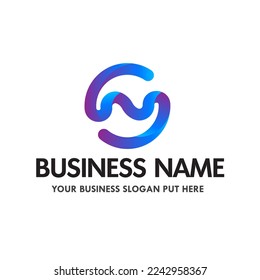 NS or SN letter colorful gradient logo design