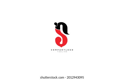 NS SN N AND S Abstract initial monogram letter alphabet logo design