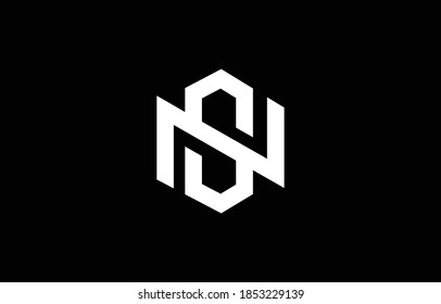 NS SN N S logo design concept with background. Initial based creative minimal monogram icon letter. Modern luxury alphabet vector design