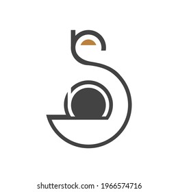 NS, SN, S AND N Abstract initial monogram letter alphabet logo design