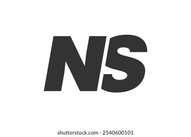 NS Techno Editable Font Logo For Corporate Branding. Bold, Futuristic Design With Unique Typographic Ideas. Minimal Custom Type And Dynamic Letter Variations For Promotion, Printing, And Book Titles