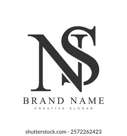 NS trendy logotype template. Initial letter n and s classic font style. Creative logo for company name or identity. Vector illustration.