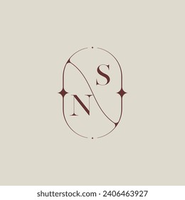 NS wedding classic in elegant monogram with high quality professional design that will print well