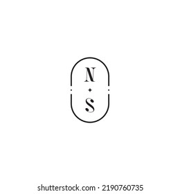 NS Hochzeitslogo-Konzept in hochwertigem professionellem Design, das gut in allen Printmedien drucken kann