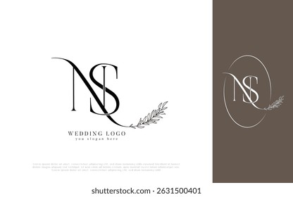 NS Wedding Logo with Floral Monogram