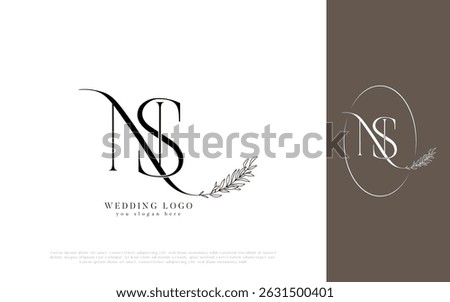NS Wedding Logo with Floral Monogram