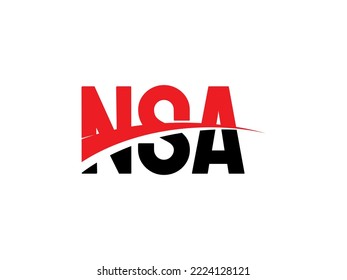 NSA Letter Initial Logo Design Vector Illustration