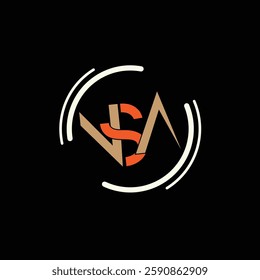 NSA letter logo creative design. 
