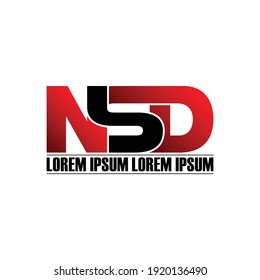 NSD letter monogram logo design vector