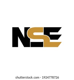 NSE letter monogram logo design vector