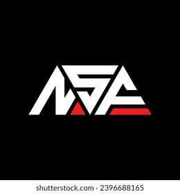 Diseño del logotipo de la letra triangular NSF con forma triangular. Monograma de diseño del logotipo del triángulo NSF. Plantilla de logotipo vectorial de triángulo NSF con color rojo. Logo triangular NSF Diseño sencillo, elegante y lujoso.