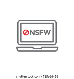 NSFW icon -- Not Safe For Work Acronym icon