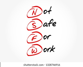 NSFW - Not Safe For Work acronym, business concept background