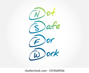 NSFW - Not Safe For Work acronym, business concept background