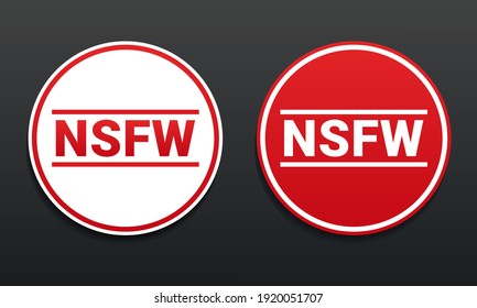 NSFW-Schild. Nicht sicher für die Arbeit. Zensurzeichen. Illustrationsvektor