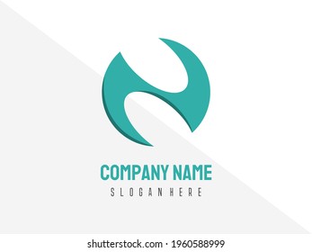 N-Shaped Logo With Bluish Color Palettes and Simple Modern Design for Commercial Use