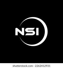NSI letter logo design in illustration. Vector logo, calligraphy designs for logo, Poster, Invitation, etc.