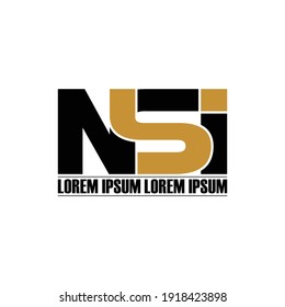 NSI letter monogram logo hdesign vector