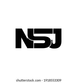 NSJ letter monogram logo design vector