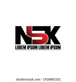 vector de diseño de logotipo de monograma de letra NSK
