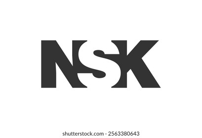 NSK logo design. Initial letter N S K bold font style for tech startups, consulting, corporate branding. Creative company name, headlines typography identity, trendy logotype. Vector illustration.