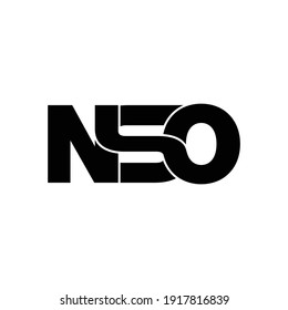 NSO letter monogram logo design vector