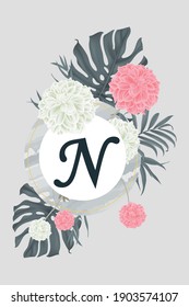 N-Soft and beautiful celebration card design with alphabet.