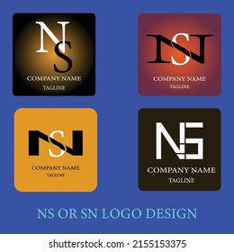 NSor SN professional logo design for company brand or business.Vector illustration logo design.