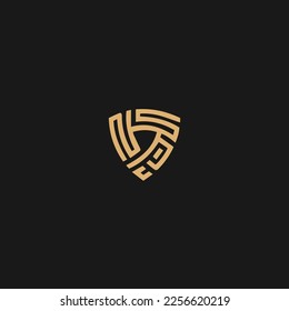 NSP shield letter design logo logotype concept with elegant style. Vector illustration icon with letters NSP
