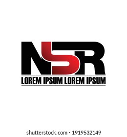 NSR letter monogram logo design vector