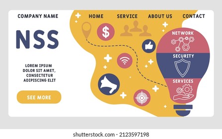 NSS - Network Security Services acronym. business concept background. vector illustration concept with keywords and icons. lettering illustration with icons for web banner, flyer, landing pag