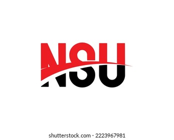 NSU Letter Initial Logo Design Vector Illustration