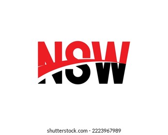 NSW Letter Initial Logo Design Vector Illustration
