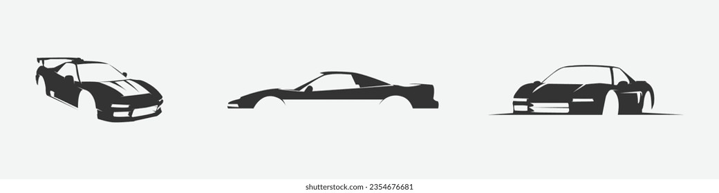 NSX car body outline logo for car detailing car wash and garage services vector