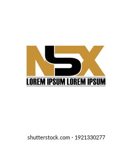 NSX letter monogram logo design vector